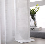 Set van 2 vitrage, halftransparant, bistrogordijnen, wit, raamgordijn, halve keuken, gordijnen, raamgordijn voor kleine ramen, keuken, woonkamer, landhuis (wit, 60 x 45 cm (b x h)