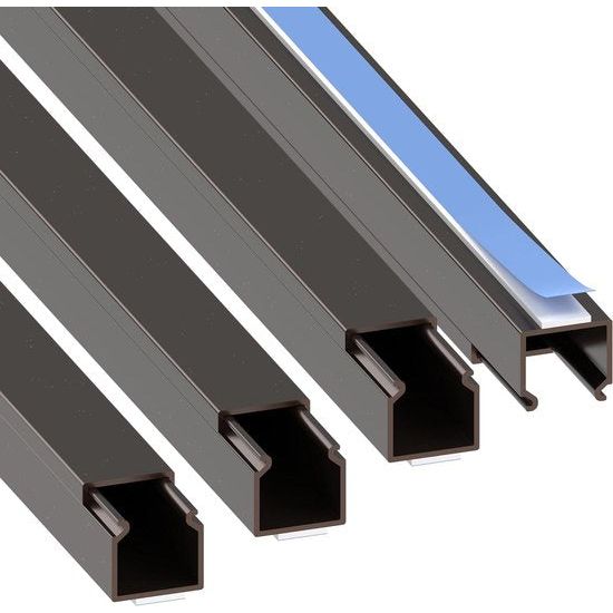 kabelgoot (zelfklevend) 15x15 mm van pvc, kleur: brons, lengte 4 m (4 x 1 m lengte)