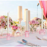 glazen kandelaars voor kerk, bruiloft, verjaardag, feest, diner, cadeau, kaarsenhouder 6 stuks voor theelicht/conische kaars, 2-in-1 theelichthouder