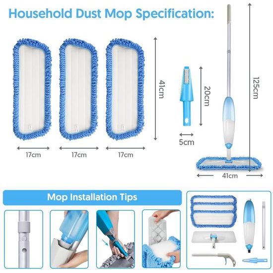 Vloerwisser, Upgrade vloermop met sprayfunctie - Wij richten ons op specifiek vakmanschap voor belangrijke verbindingen en lekvrije verbindingen.