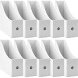 Tijdschriftenhouder, wit, 10 stuks tijdschriftenverzamelaars van kraftpapier, A4-formaat, bureau-organizer voor bestandsmappen, schrijfwaren, kantoorbenodigdheden