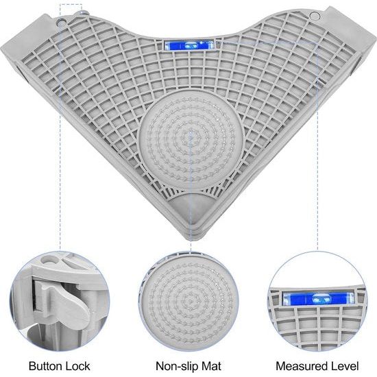 Onderstel voor wasmachines, verstelbare wasmachinesokkel met 8 poten en 4 wielen, wasmachinesokkel, berenbelasting 300 kg, platform voor koelkast, droger en vriezer