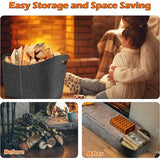 Brandhouttas, houtmand voor brandhout, extra grote brandhoutmand, houtmand, vilten tas, 42 x 31 x 40 cm, opvouwbare haardaccessoires, opbergmand voor hout, kranten, brandhout, boodschappentas