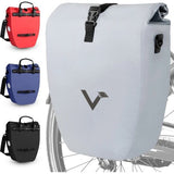 Valkental - ValkBasic 20L - Grote en waterdichte bagagedragertas - Grijs Reflecterend - inhoud 20 liter, fietstas voor bagagedrager met reflectoren