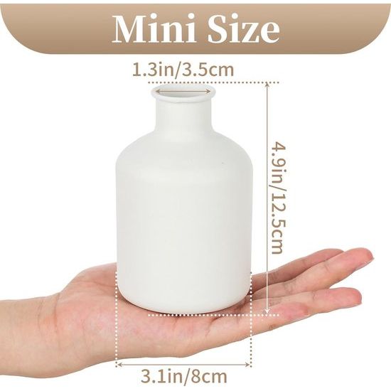 Mini Witte Bloemenvaas - Kleine Bud Vaasjes voor Gedroogde Kunstbloemen 3 stuks Leuke Scandinavische Vaasjes voor Woonkamer Minimalistisch Klein Vaasje voor Bruiloft Kerstmis Verjaardag Tafelstuk Decoratie