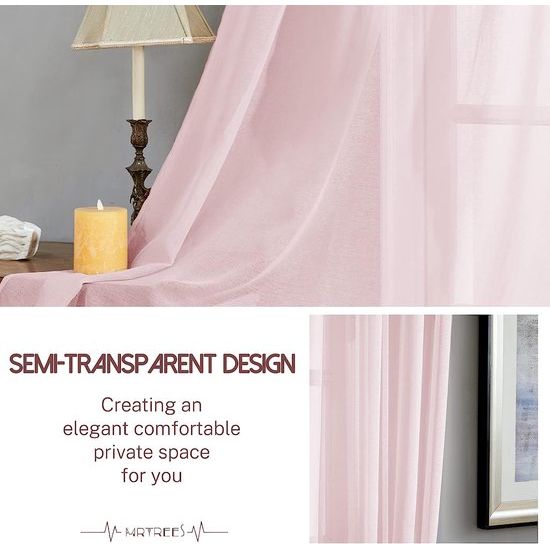 Voile gordijnen, semi-transparant, zacht gordijn, kort, licht tule gordijn met oogjes, moderne opslagen, sjaals, crèmewit, 260 x 140 cm (h x b), voor decoratie kinderkamer, woonkamer, slaapkamer, set van 2, crèmewit