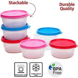 Herbruikbare plastic voedselopslagcontainers - stapelbare luchtdichte voedselcontainers voor snacks, picknick, voedselbereiding, picknicks en meer - set van 6- 184 g