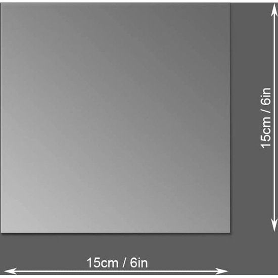 Vierkant acryl spiegelstickervel, 10 stuks acryl spiegel-muurstickers, 15 cm x 15 cm, verwijderbare muurstickers, voor badkamer, woonkamer, slaapkamer, stickers (zilver)