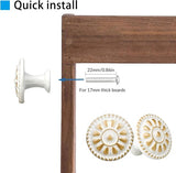 Meubelknoppen Wit 16 Stuks Kast Knoppen Bloemen Patroon Ronde Lade Handgrepen Meubelknop Witte Commode Knoppen Set Kast Knop Voor Meubilair Commode Knoppen