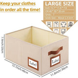 3 stuks stoffen opbergdozen, opvouwbare opbergkist, organizer met handvat, grote opbergmand, opbergdozen voor kledingkast, kleding, boeken en speelgoed (40 x 30 x 20 cm, beige)