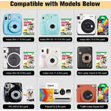 Prachtige leren crossbody handtas voor Fujifilm Instax Mini 11/Mini 9/Mini 8/Mini 90/Mini 70/Mini 7s/Mini Liplay/Vierkant SQ1/SQ6 Polaroid PIC-300 Instant Camera met Film Pack Pocket, Bruin, Retro