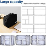 Kabeltas universele reiskabel organizer tas kubussen kabeltas, 2-laags waterdichte verstelbare kabelorganizer voor oplaadkabel mobiele telefoon, powerbank, USB-sticks, SD-kaarten