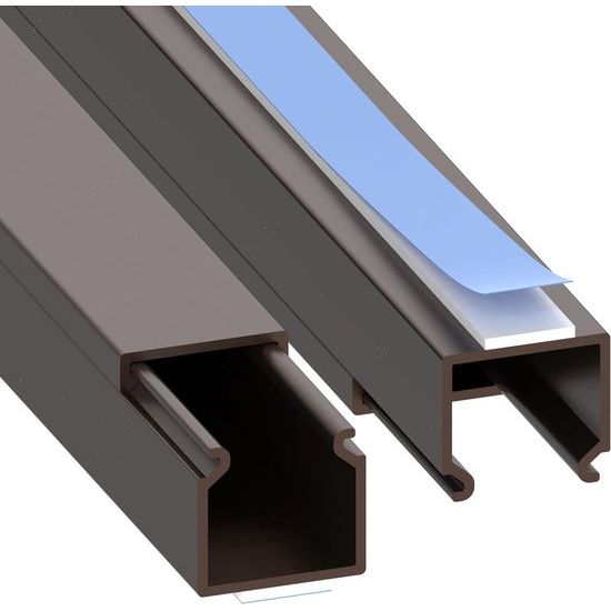 kabelgoot (zelfklevend) 15x15 mm van pvc, kleur: brons, lengte 4 m (4 x 1 m lengte)