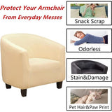 Hoes voor clubstoel, hoge stretch, afneembare en wasbare fauteuil, bankhoes, meubelbescherming voor woonkamer