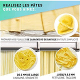 Handmatige pastamachine met droger - multi-pasta roestvrijstalen Italiaanse platte deegmachine 7 niveaus verstelbaar, scherpe mesklem - verse zelfgemaakte pasta, spaghetti, lasagne