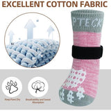 2 paar dubbelzijdige antislip hondensokken met verstelbare bandjes voor gebruik binnenshuis - hondenschoenen pootbeschermer zomer huisdier pootbescherming tractiecontrole sokken op hardhouten vloer