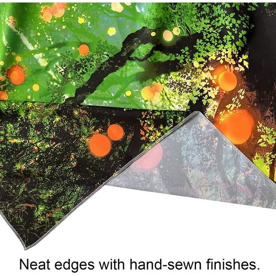 Fantasierijk Zwart Licht Boomtapijt met Bosfee, Natuur en Magische Elfenmotieven, Muurophanging en Trippy UV-reactieve wandtapijten voor slaapkamer - 180 cm x 230 cm