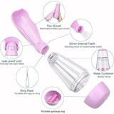 Multifunctionele hondenwaterfles met vuilniszakcontainer en verborgen schop Waterfles Hond Kat Reizen Draagbaar (roze)