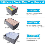 Set van 8 lades voor een organisatiesysteem in een kast, opvouwbare lade opbergdoos gemaakt van niet-geweven stof, ondergoedorganizer voor kledingkast om kleding, beha's, sokken, slipjes en stropdassen op te bergen.