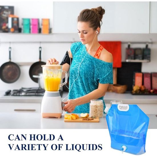 Pak van 4 waterjerrycans, 10L waterjerrycan, opvouwbare waterjerrycan, kamperen, opvouwbare waterjerrycan, watercontainer, waterzak, drinkwaterjerrycan, waterzak