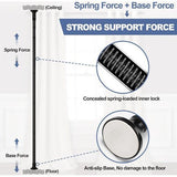 Ruimteverdeler Paraventframe, gordijnroede, flexibel verstelbaar, ruimteverdeler of gordijnroede, inkijkbescherming voor woonkamer, slaapkamer, breedte 280 cm x hoogte 317 cm, zwart