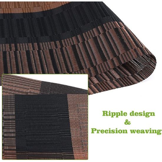 Placemats wasbaar PVC hittebestendig 6 placemats antislip hittebestendige placemats voor thuis restaurant keuken eettafel (45 x 30 cm)