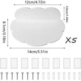 4 stuks mini zelfklevend zwevende plank zonder boren acryl plank zonder boren mini zwevende plank wit voor slaapkamer, woonkamer, keuken, badkamer