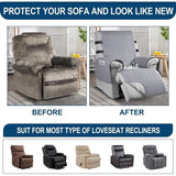 Fauteuilbeschermer voor kinderen, honden, 100% waterdichte relaxstoel, stoelbeschermer met zakken, 1-zits, antislip, stoelbeschermer voor televisiestoel met 2 verstelbare riemen, grijs