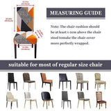 Stoelhoezen set van 4 waterdichte stoelhoezen voor eetkamerstoelen stretch stoelhoezen schommelstoelen wasbaar universele decoratie stoelhoes voor thuis restaurant keuken hotel geometrie oranje