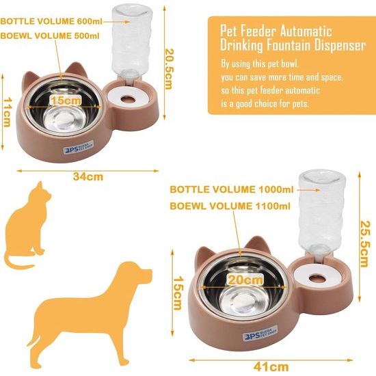 Automatische kattenvoerbak en drinkbak voor honden Spatbescherming Waterdispenser Voerbak voor huisdieren Maat M/L (L)