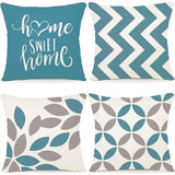 Cushion Cover 40 x 40 cm, Set of 4, Outdoor Cushion Decorative Linen Cushion Covers Geometric Pattern Cushion Covers for Sofa Living Room Decorative Cushion 40 x 40 cm, A023