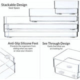 11-delige lade-organizer - doorzichtige plastic verdelers/make-up-organizers voor slaapkamer badkamer kantoor keuken - lade-organizers voor cosmetica briefpapier