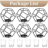 Kaarsenhouder Kaarsenhouder Kaarsenhouderset Metaal 6-delig Ijzer Decoratieve lantaarn Kaarsenhouder voor stompkaarsen Zwart Moderne kaarsenstandaard Tafeldecoratie voor bruiloft Woonkamer