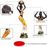 Pak van 3 Afrikaanse sculptuur, Afrikaanse decoratieve vrouwelijke figuur meisje figuur standbeeld decor huis decoratieve zwarte figuren creatieve ambachtelijke poppen ornamenten