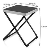 Camping klaptafel - klapstoel, campingkruk - opvouwbare campingstoel om te vissen, picknick, wandelen, strand of op reis (tafel/kruk - zwart)