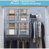 Pack van 6 opbergzakken, grote versterkte handvatten en scheurvast, opbergdoos met deksel voor kleding, dekbedden en kussens, verhuisdozen met venster, opvouwbare opbergdozen.