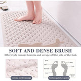 4-delige douchemat, antislip douchemat, premium douchemat, schimmelbestendig, antibacterieel, kan worden gemasseerd, in de machine wasbare badmat (kaki, 35 x 70 cm)