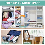 Vacuümzakken voor kledingdekbedden, 6 stuks ruimtebesparende zakken (2 jumbo/2 large/2 medium) vacuümopbergzakken voor dekbedden en dekens, inclusief handpomp