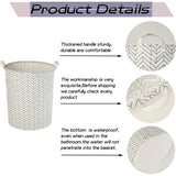 17,7 inch wasmand, opvouwbare pop-up wasmand, waterdicht, rond, katoen, linnen, voor slaapkamer, opslag, babykleding, speelgoed