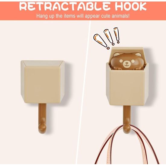 4 stuks waterdichte dierenhaken, zelfklevende handdoekhaken, kinderkledinghaken, handdoekhaken, waterdichte haak voor handdoek, sleutels, tassen, hoeden