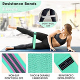 Fitnessband, weerstandsbanden, Stofweerstandsbanden, antislip, Sportenbanden, elastische fitnessbanden voor Mannen / Vrouwen, Bootband voor spieropbouw / Yoga / Heuptraining / crashtraining