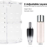 Make-up organizer, 360 graden draaibaar, cosmetica-organizer, beauty-organizer met golfvorm, make-up-opslag, cosmeticabox voor commode, dressoir, slaapkamer, badkamer, transparant