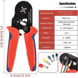Krimptang Set van 1200 stuks Adereindhulzen Geïsoleerde Terminals Zelfinstellende Ratel Draad Crimper voor (0.25-6mm²) Elektrische Draad Connectoren