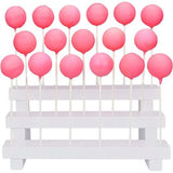 Cake Pop Stand Display Stand - Lollipop Houder 3 Tier Houten 17 Gaten Lollipop Display Stand voor Dessert Tafel Bruiloft Verjaardag Feest - Wit Inklapbaar - Past op 4mm Lollipop Sticks