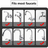 Universele spatfilterkraan, 720° draaibare waterafvoerkraan sproeikopadapter, keukenborrelkraan sproeikop met 4-laags gaasfilter en 2 O-ringventielen, lekvrij