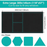 Rolgordijnen voor ramen zonder boren-300 * 145cm dakraam blackout scherm, draagbare reis blackout, voor familie en reizen, incl. Nano zelfklevende tapes, meetlint, vrije besnoeiing