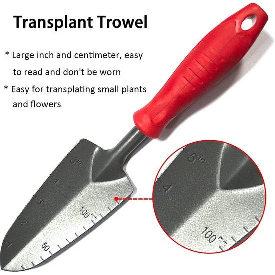 TUINGEREEDSCHAPSSET 3 STUKS Handscheppen voor de tuin Tuinscheppen met ergonomische rubberen antisliphandgreep Inclusief troffel Transplantatie Troffel Cultivator Handhark