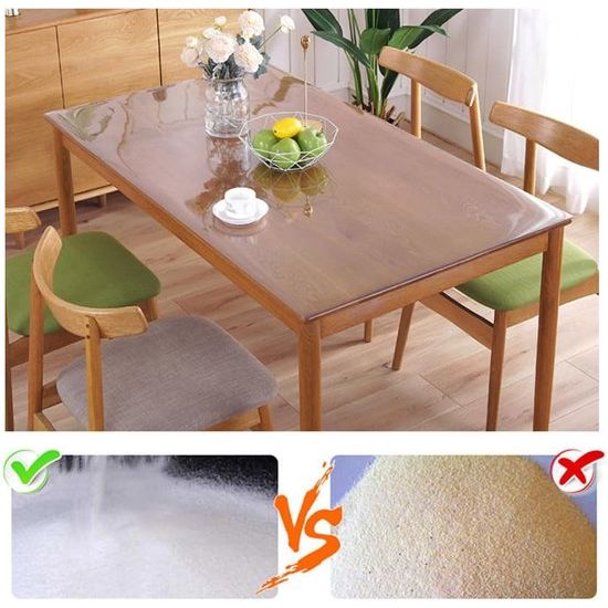 Doorzichtige tafelbeschermer 2 mm PVC veeg schoon waterdicht huis keuken 80x130 cm helder