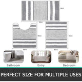 Badkamertapijtset 3-delig Wasbare antislipbadmat Toiletmat Zacht absorberend Badkamertapijt en toiletmat met uitsparing Microvezel douchemat Lichtgrijs