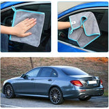 Microvezeldoek, autoverzorging, 4-delige set, luxe microvezeldoeken, polijstdoeken, droogdoek, microvezeldoek, voor het polijsten, wassen, drogen, stofvegen en onderhouden, 40 x 40 cm